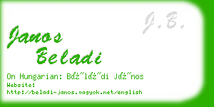 janos beladi business card